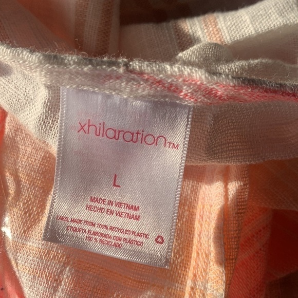 Pom Pom trim Cover up Dress size L summer beach vacation pink‎ orange boho - Picture 5 of 10